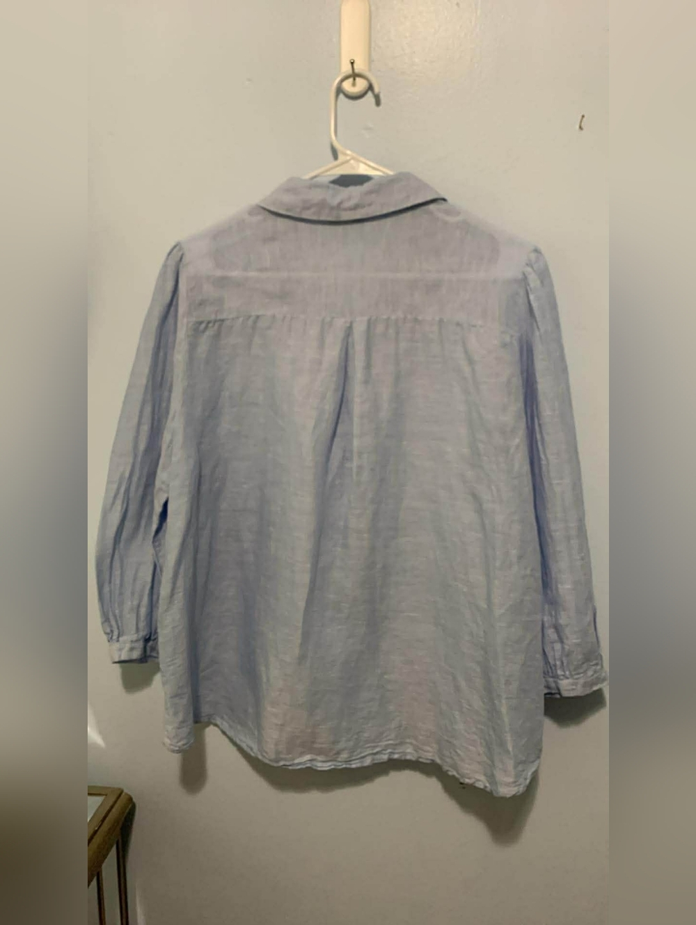 Light Blue Button-Up Blouse - Picture 4 of 4